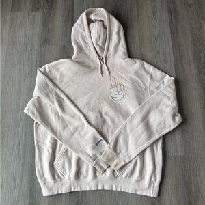ADIDAS: Light Pink Peace Sign Hoodie